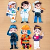 Wooden career cognition jigsaw puzzle, three-dimensional jigsaw puzzle, Montessori early education enlightenment and intelligence character matching building blocks, children's toys Application Scenario